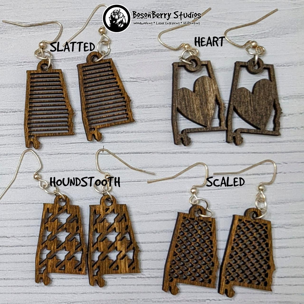 Stylish Alabama Wooden Earrings - 5 Designs
