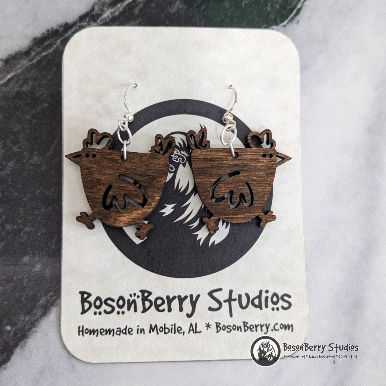 Cute Chicken Wooden Earrings