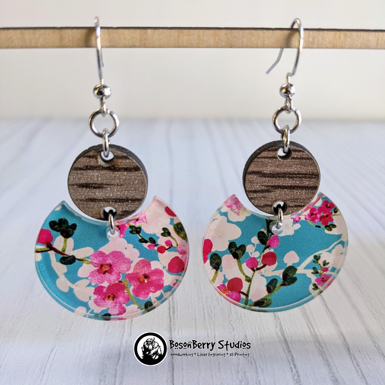 Cherry Blossom Acrylic Earrings
