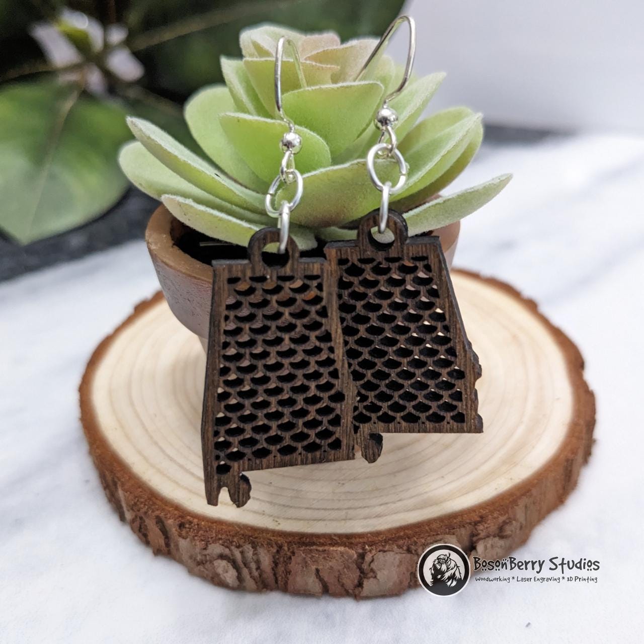 Stylish Alabama Wooden Earrings - 5 Designs
