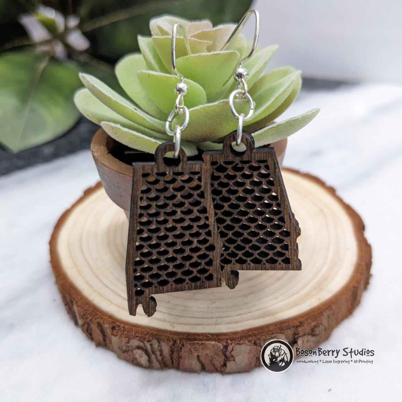 Stylish Alabama Wooden Earrings - 5 Designs