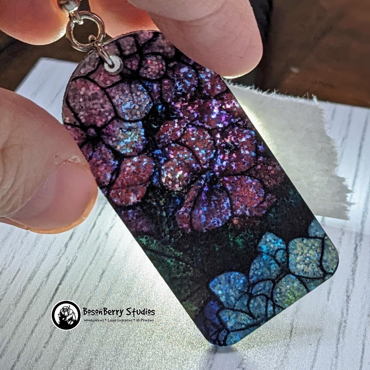 Hydrangea Glitter Acrylic Earrings