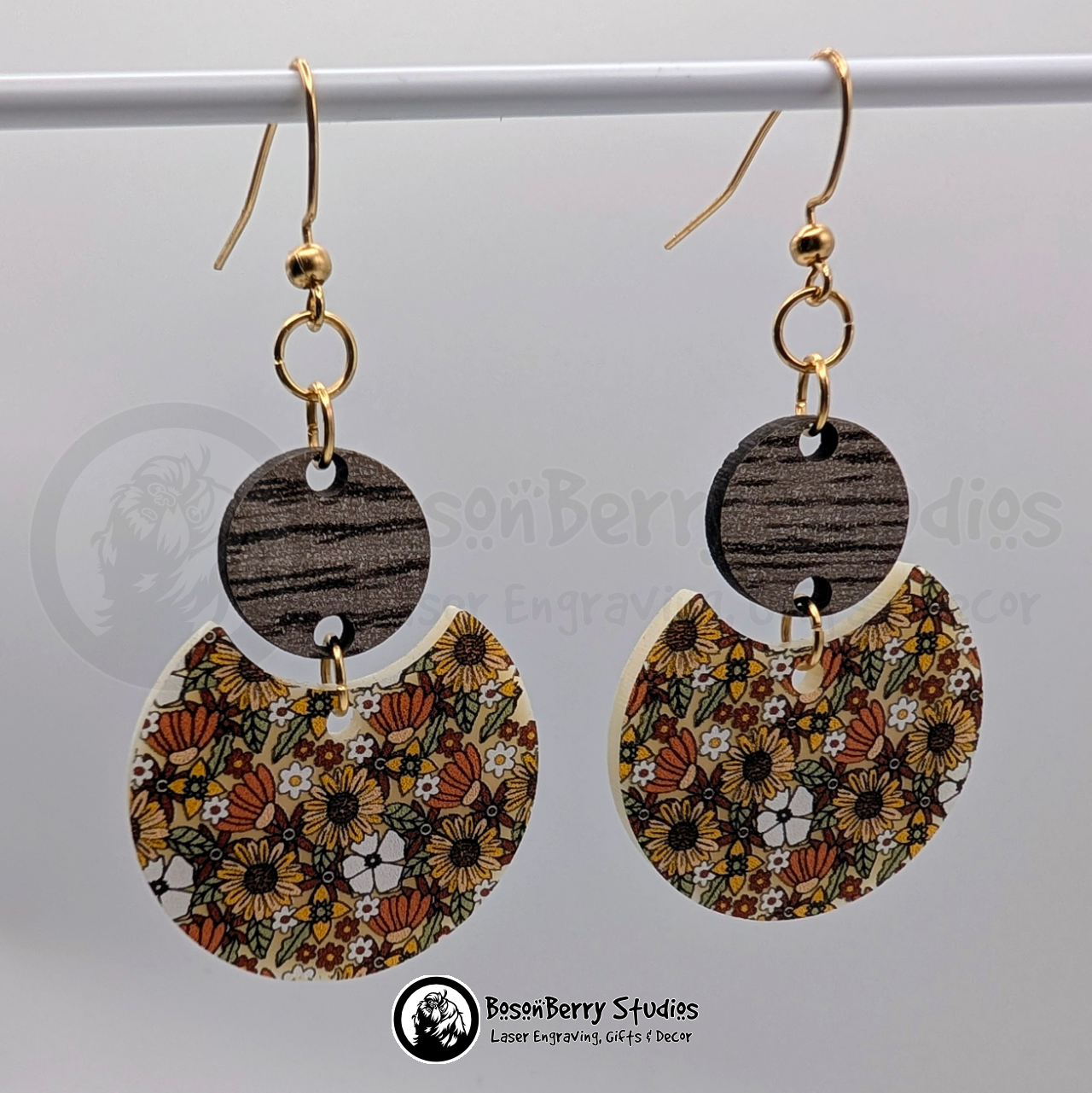 70s Floral Acrylic Earrings