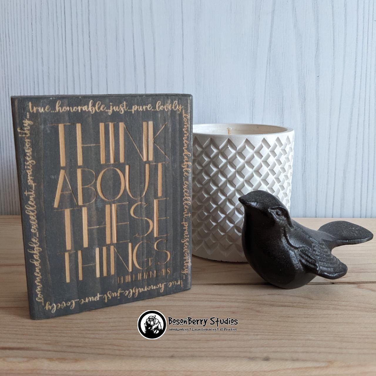 Bible Blocks-Decorative Wooden Shelf Signs - Short