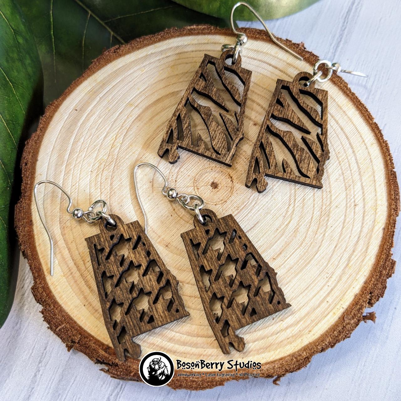 Stylish Alabama Wooden Earrings - 5 Designs