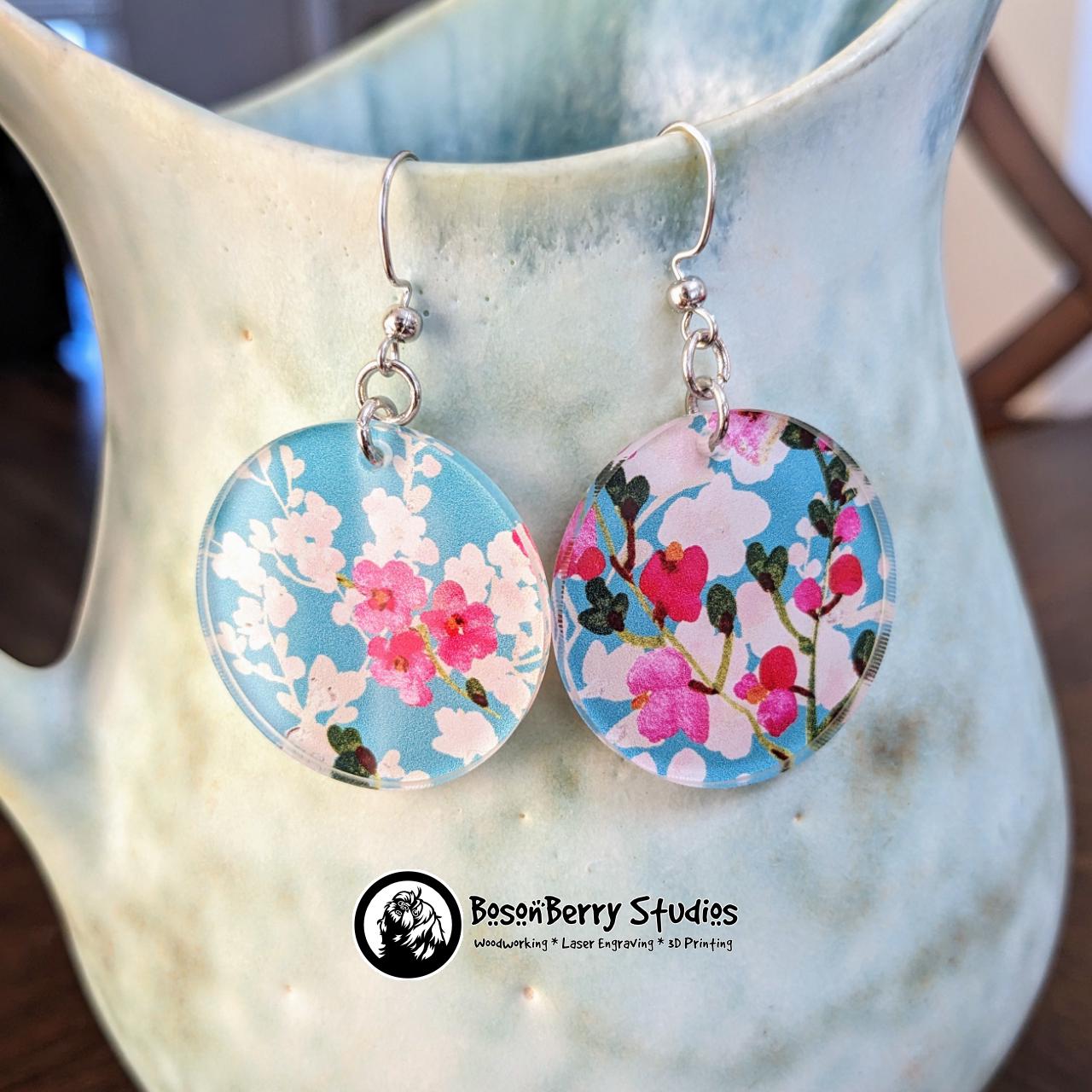 Cherry Blossom Acrylic Earrings