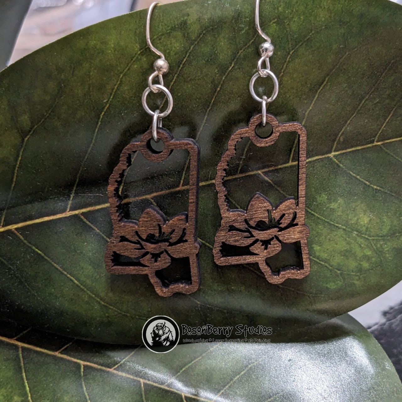 Modern Mississippi Wooden Earrings-4 Patterns