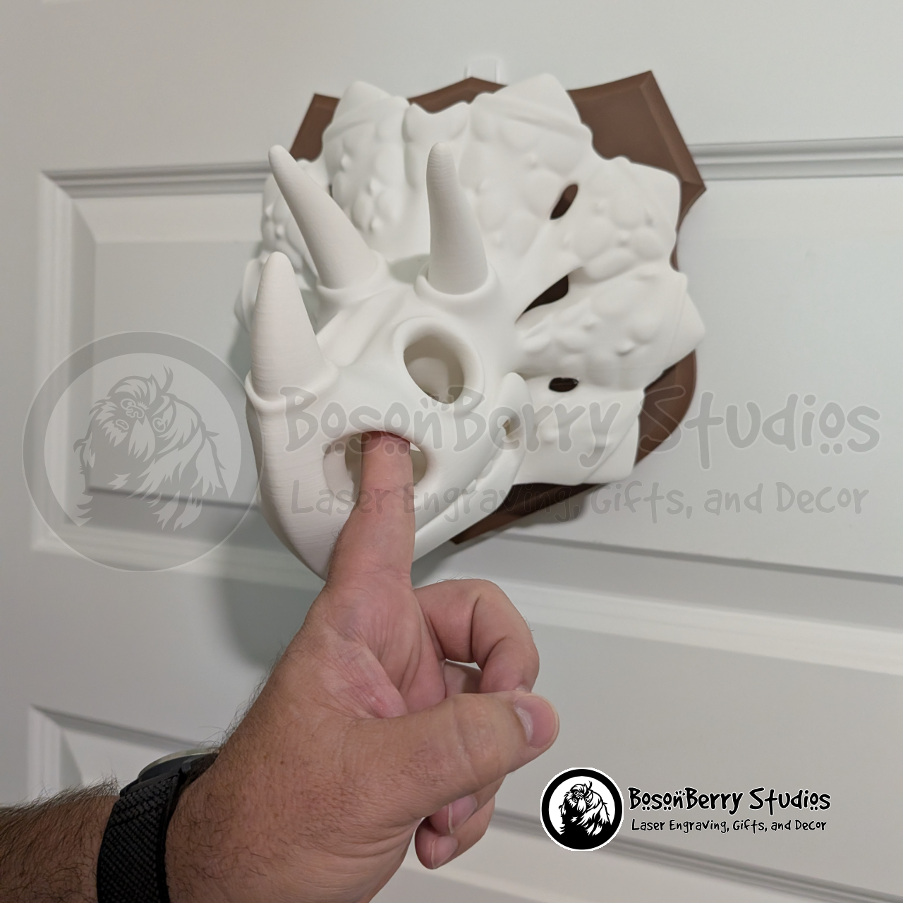 Mounted Triceratops Skull 3D Print