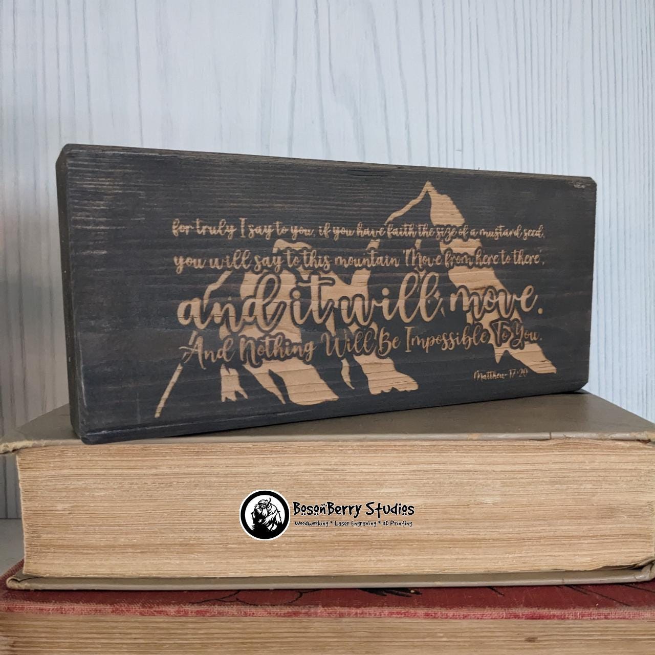 Bible Blocks-Decorative Bible Verse Shelf Signs - Long