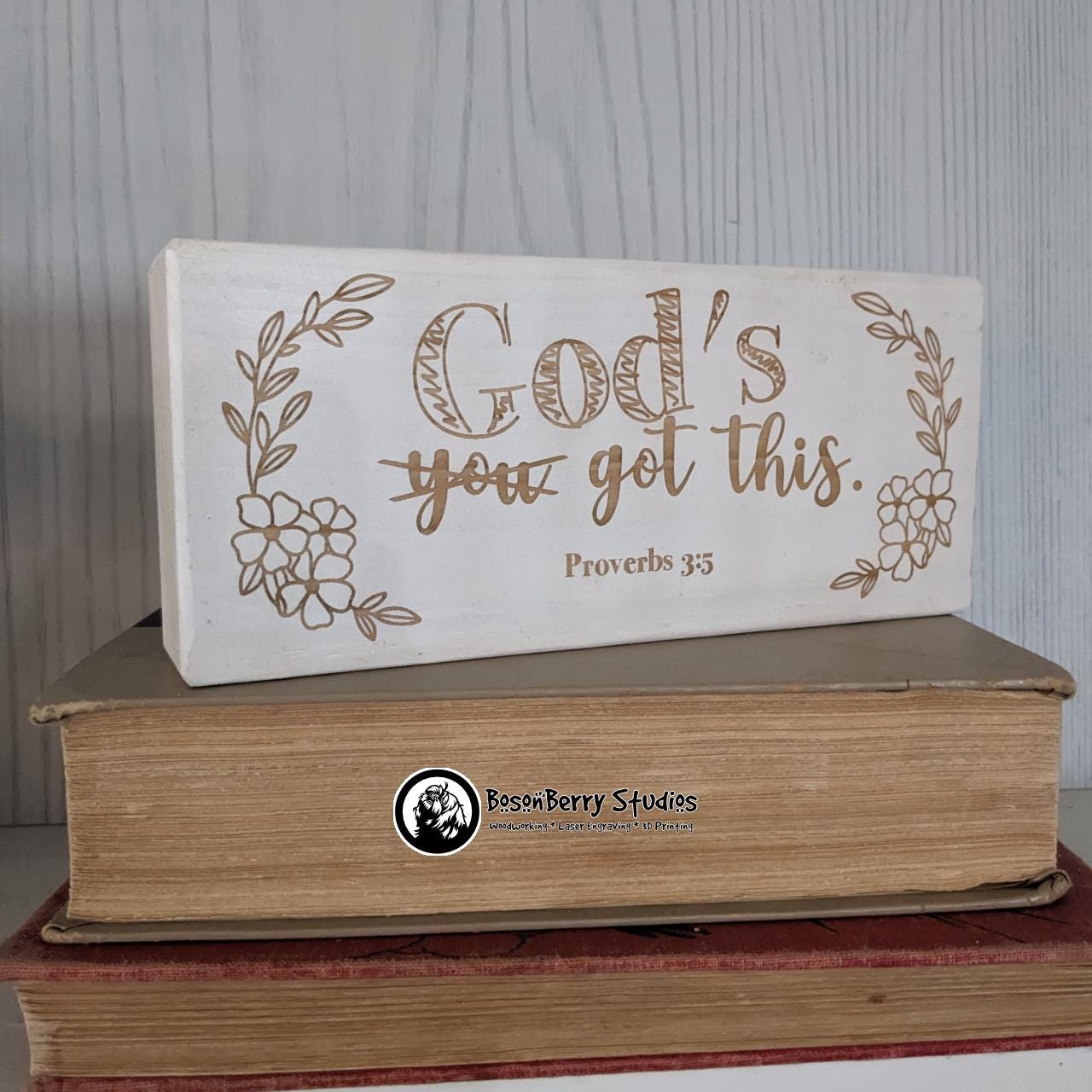 Bible Blocks-Decorative Bible Verse Shelf Signs - Long