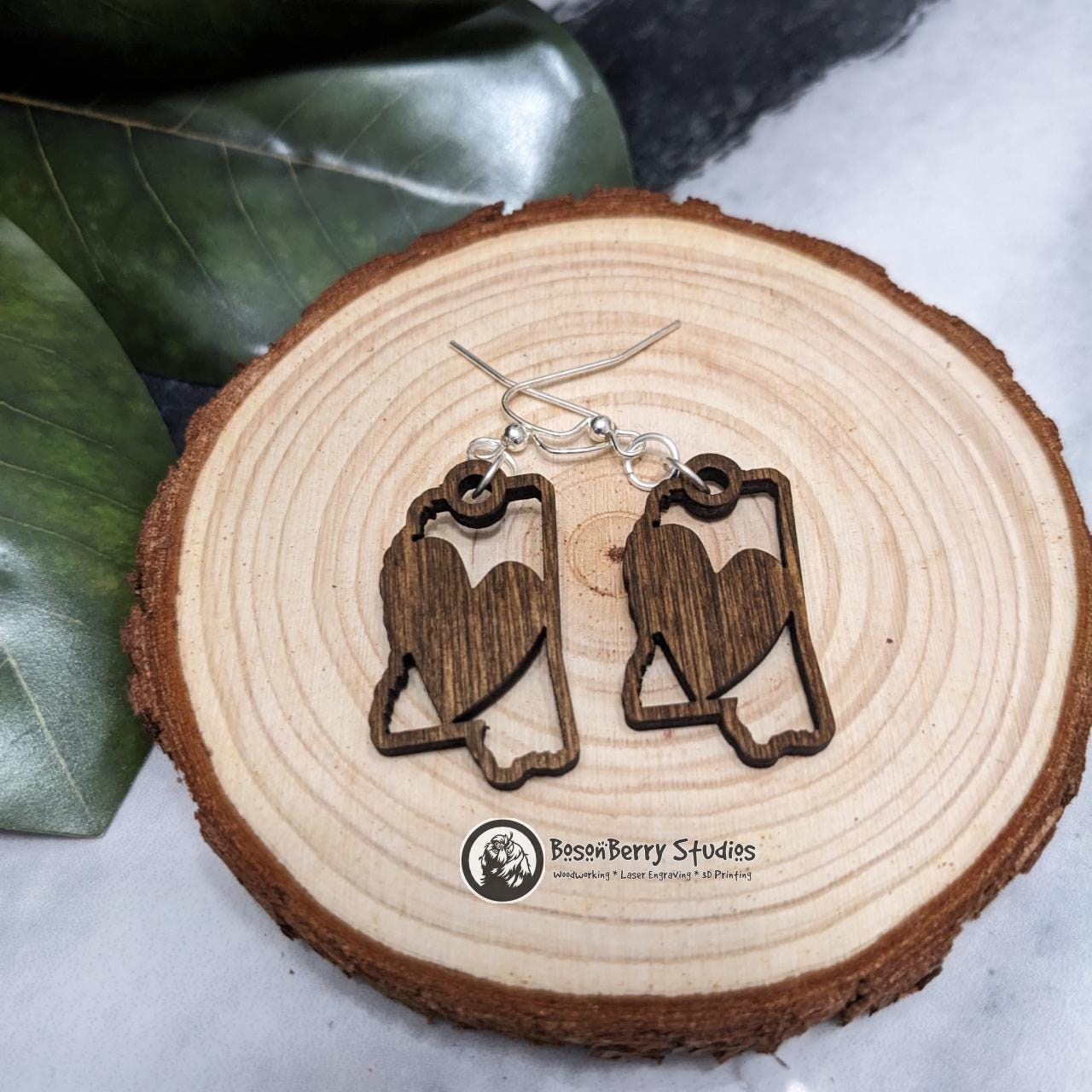 Modern Mississippi Wooden Earrings-4 Patterns