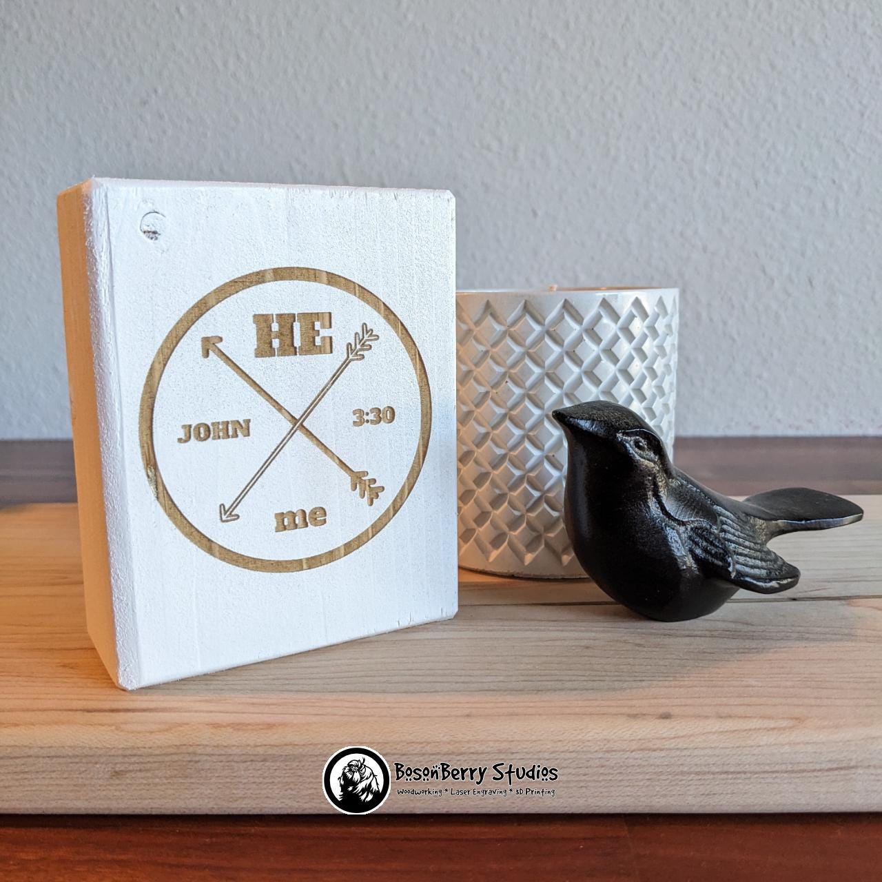 Bible Blocks-Decorative Wooden Shelf Signs - Short