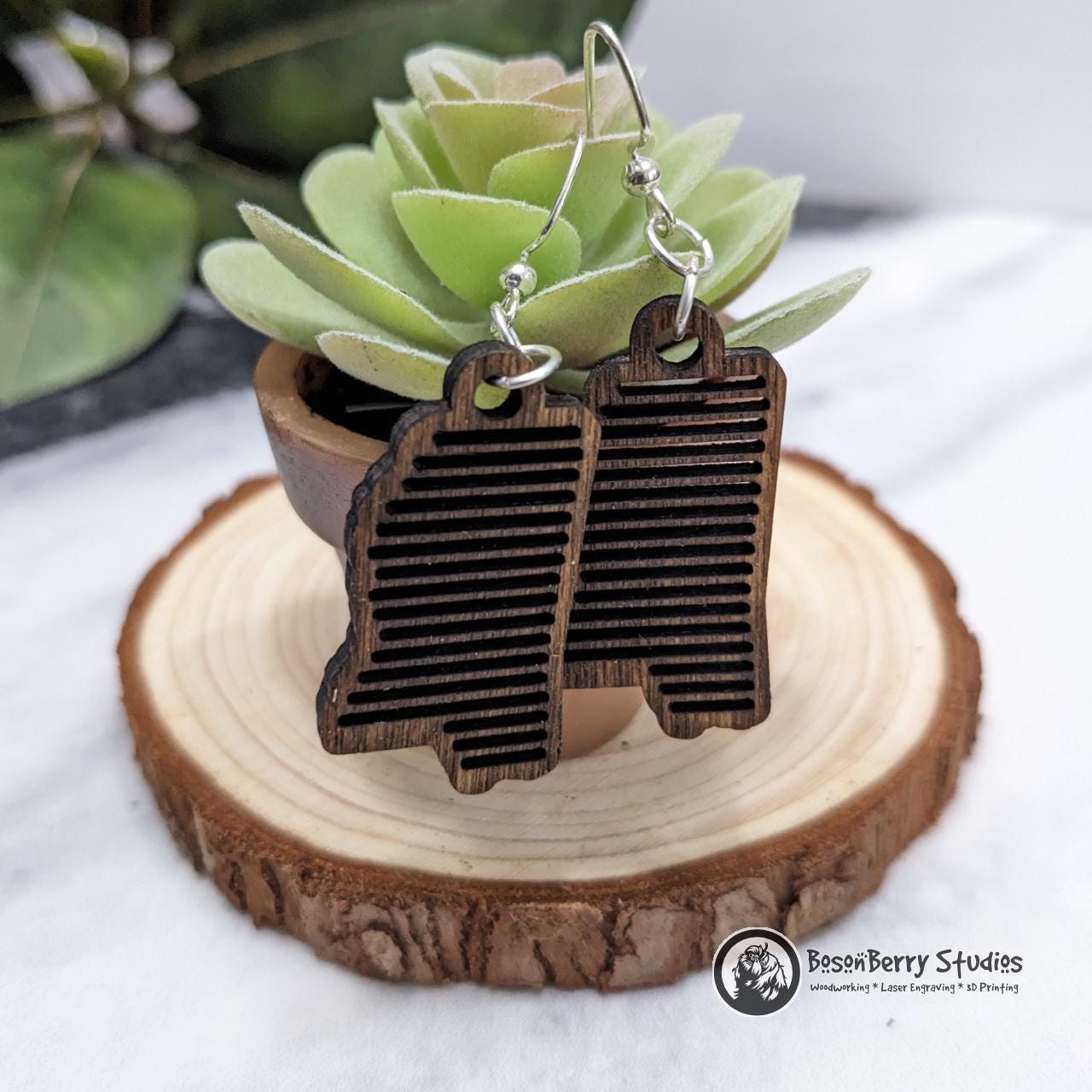 Modern Mississippi Wooden Earrings-4 Patterns
