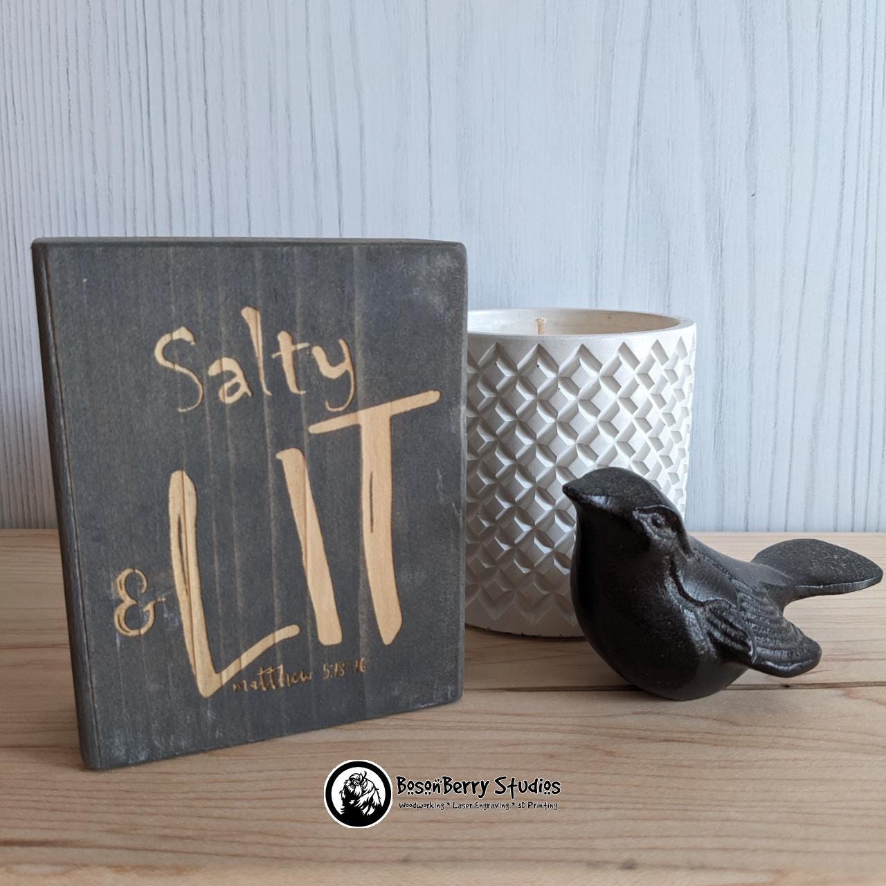 Bible Blocks-Decorative Wooden Shelf Signs - Short