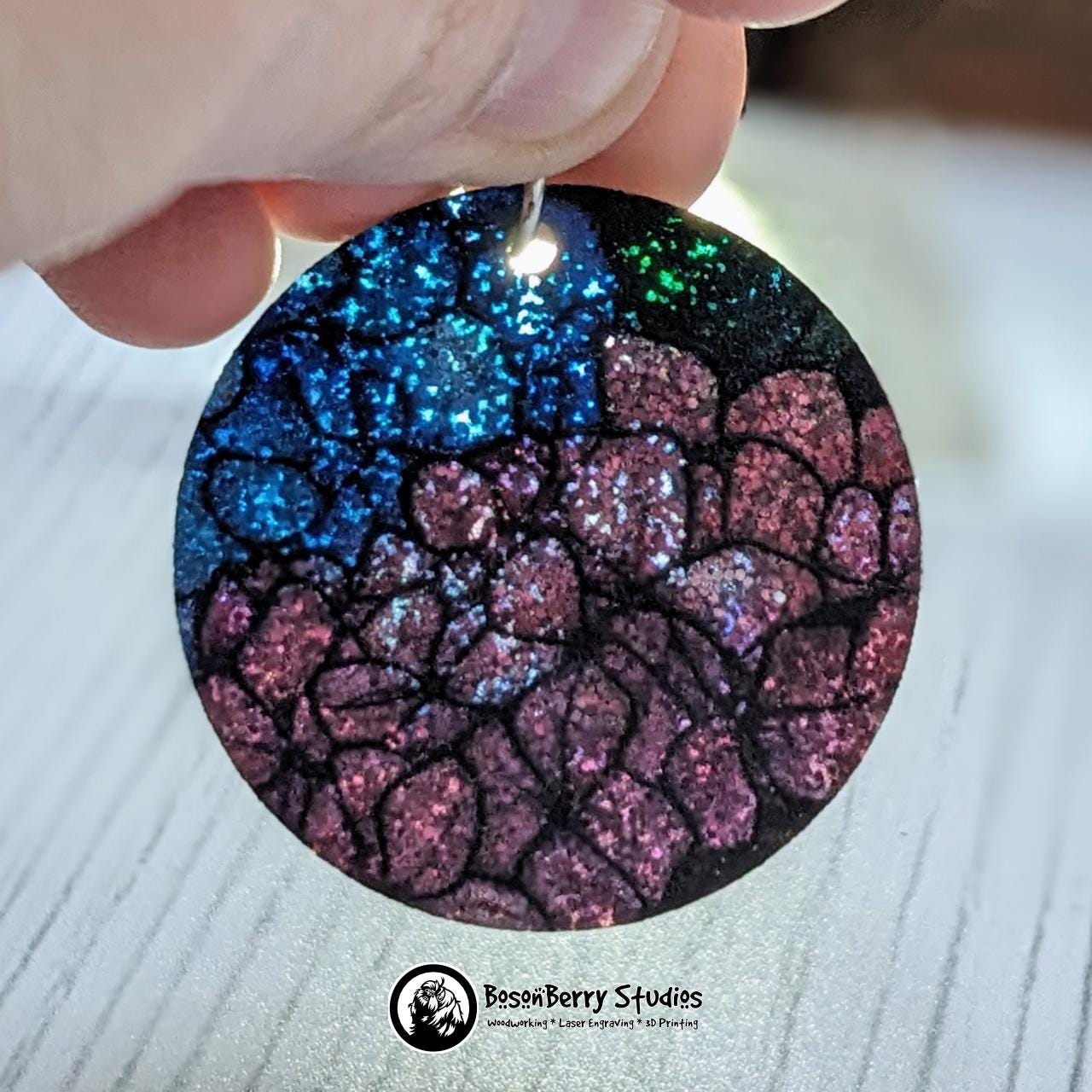 Hydrangea Glitter Acrylic Earrings