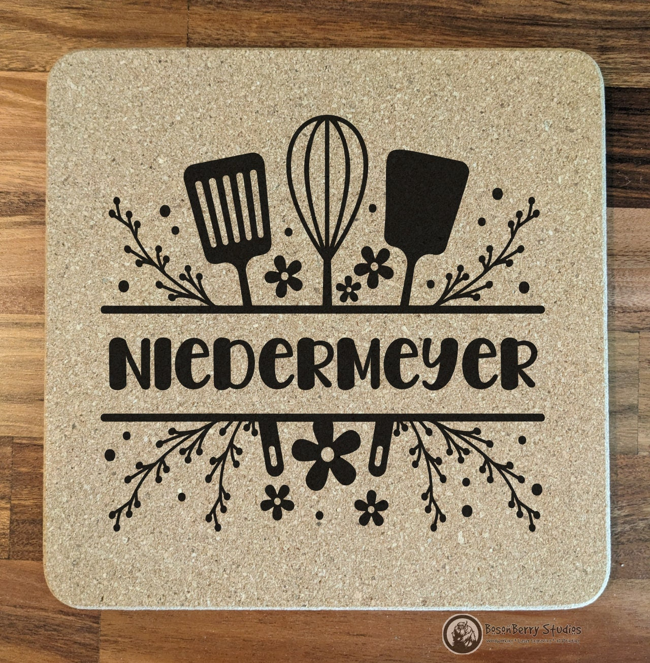 Personalized Cork Trivets | Kitchen Décor | Home | Gifts | Laser Engraved