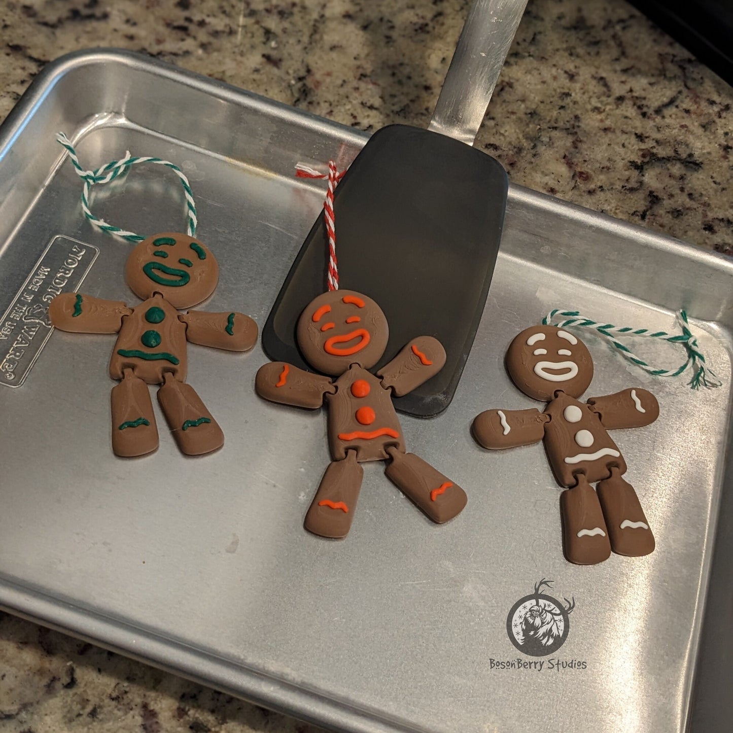 Gingerbread Men Ornaments | Flexi Factory | 3D printed Christmas Ornament