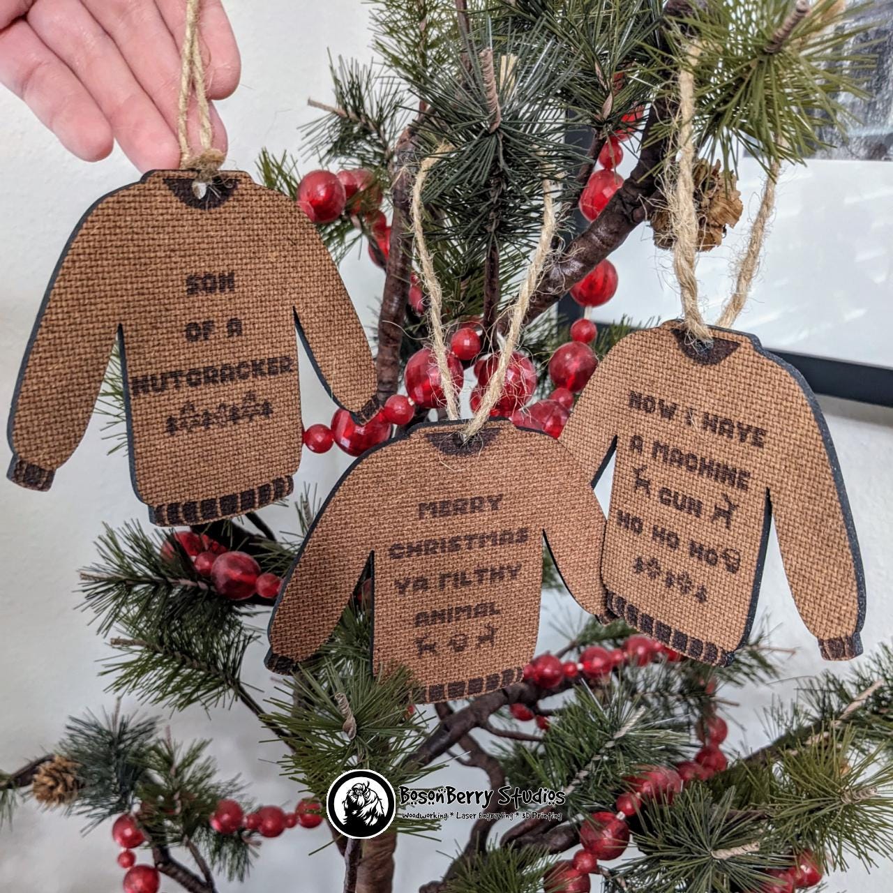 Ugly Sweater Christmas Movie Quote Ornaments | Christmas Décor | Holiday Gift | Funny