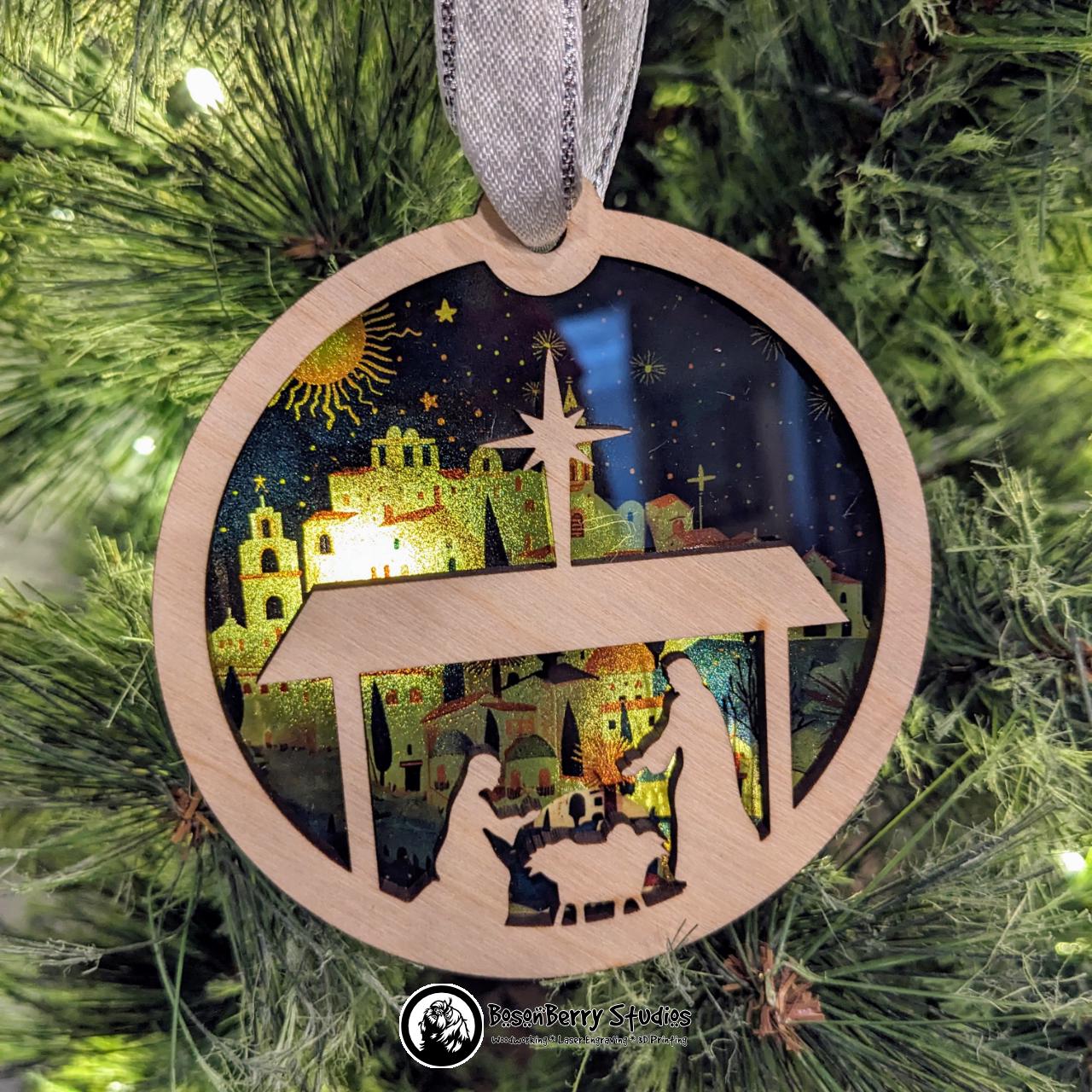 Bethlehem Nativity Christmas Ornament | Décor Holiday Gift | Suncatcher | Christian | Religious | Manger Scene