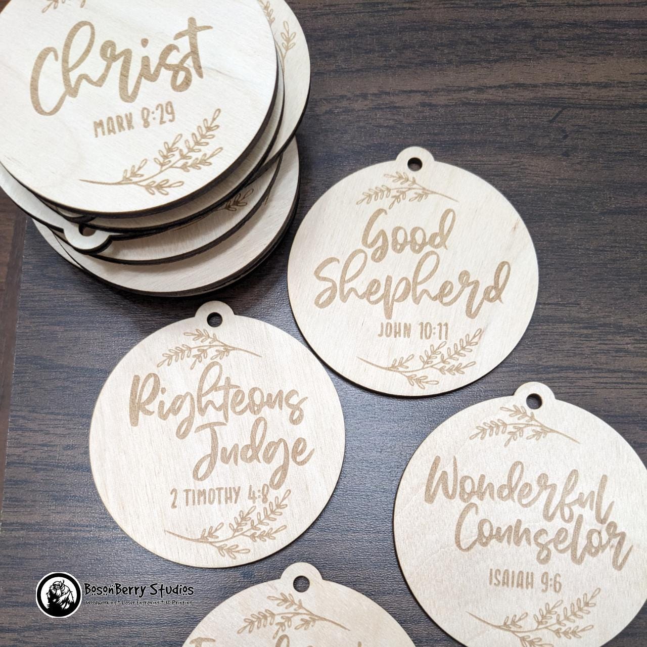 Names of Jesus Advent Christmas Ornaments (Set of 25) | Décor Holiday Gift | Christian | Religious | Seasonal Scripture Tree Decoration