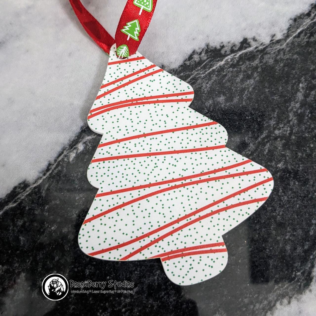 Christmas Snack Cake Ornament | Tree and Gift Décor | Holiday Party Favor | Present Exchange | Dirty Santa | White Elephant