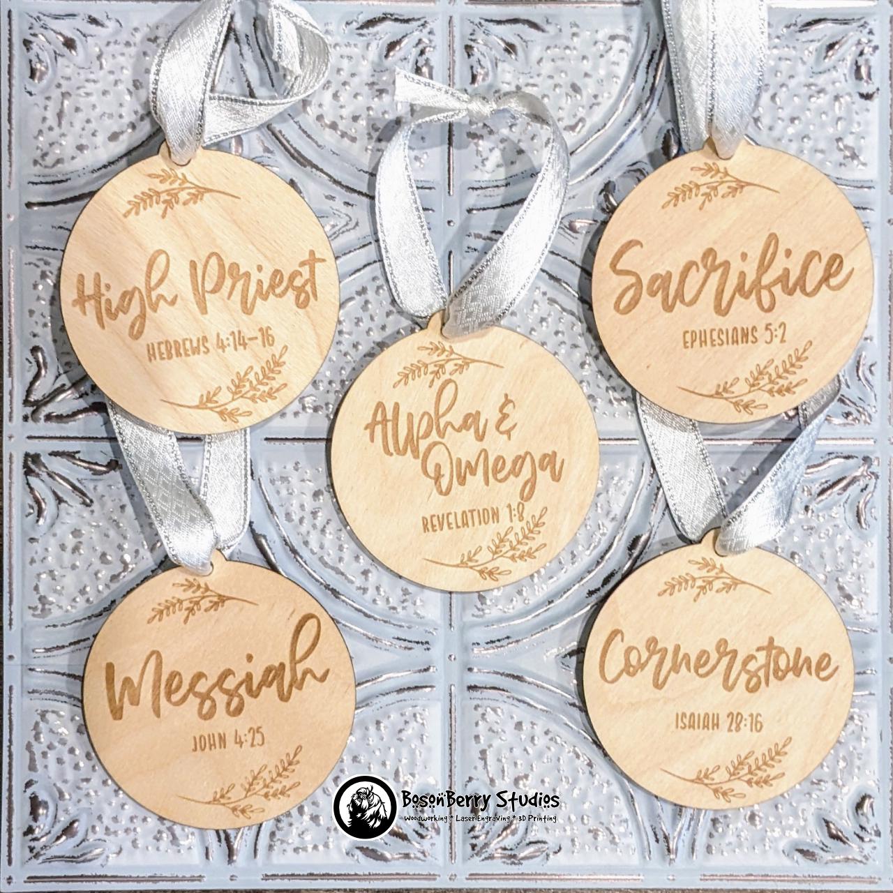 Names of Jesus Advent Christmas Ornaments (Set of 25) | Décor Holiday Gift | Christian | Religious | Seasonal Scripture Tree Decoration