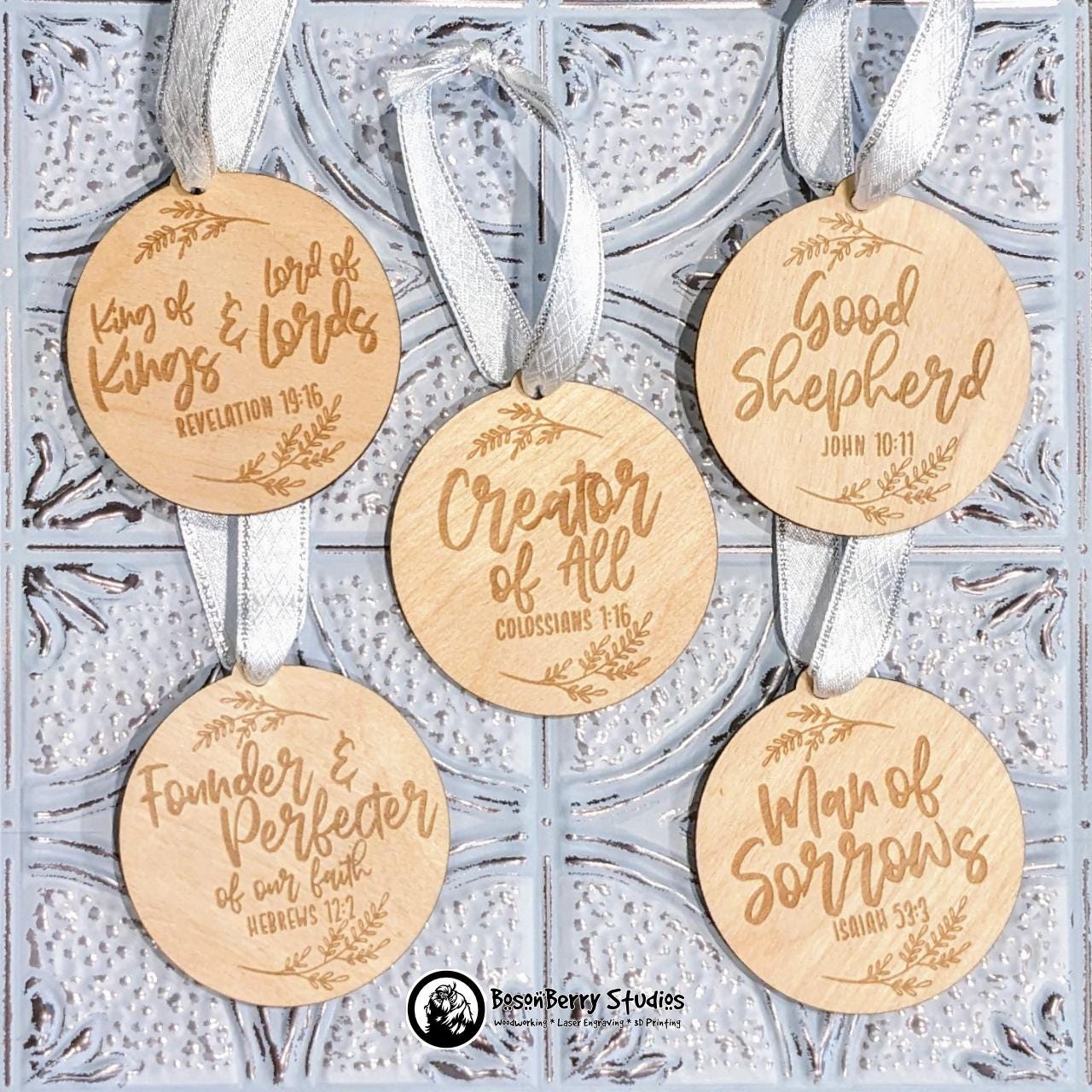 Names of Jesus Advent Christmas Ornaments (Set of 25) | Décor Holiday Gift | Christian | Religious | Seasonal Scripture Tree Decoration