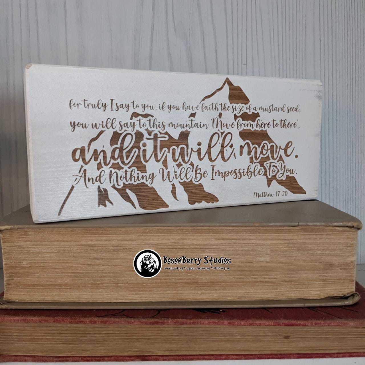 Bible Blocks-Decorative Bible Verse Shelf Signs - Long