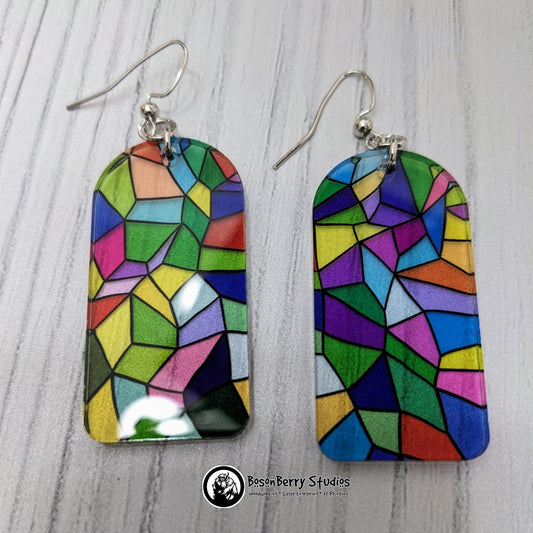 Pastel Stained Glass Acrylic Earrings