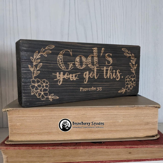 Bible Blocks-Decorative Bible Verse Shelf Signs - Long