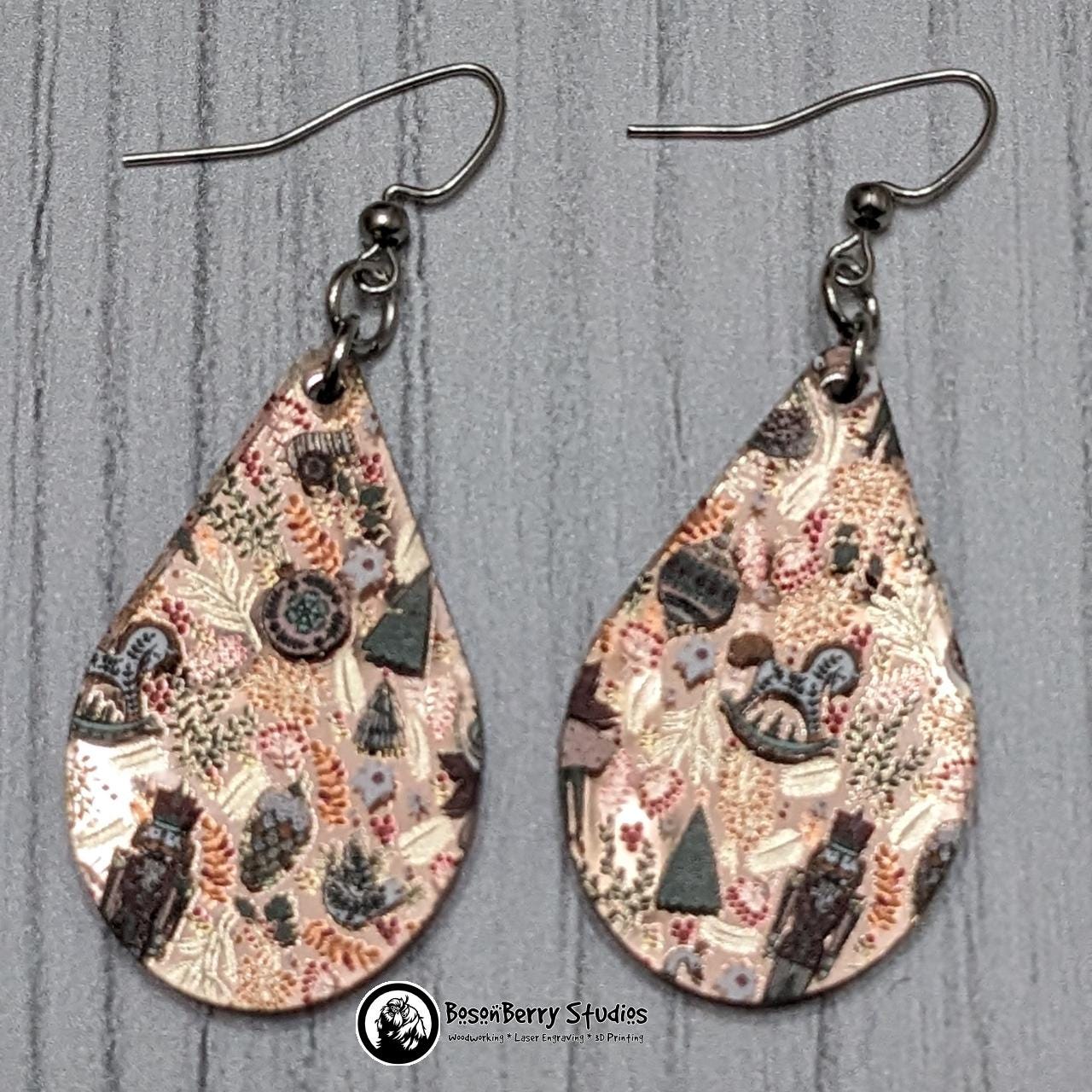 Nutcracker Rose-Gold Mirrored Acrylic Earrings