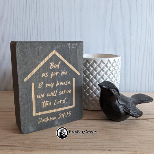 Bible Blocks-Decorative Wooden Shelf Signs - Short