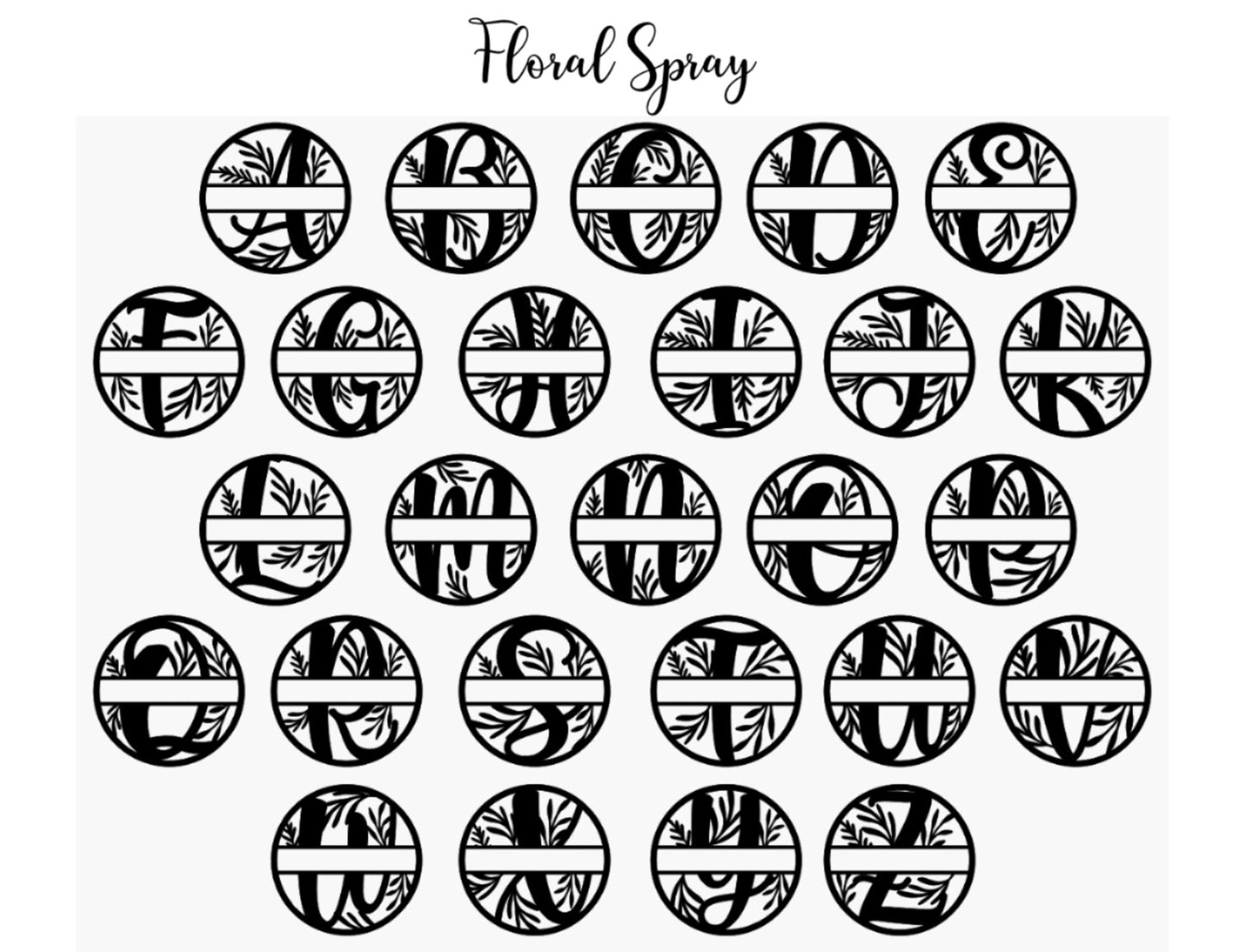 Floral Spray Monogram 4 Pack Slate Coasters