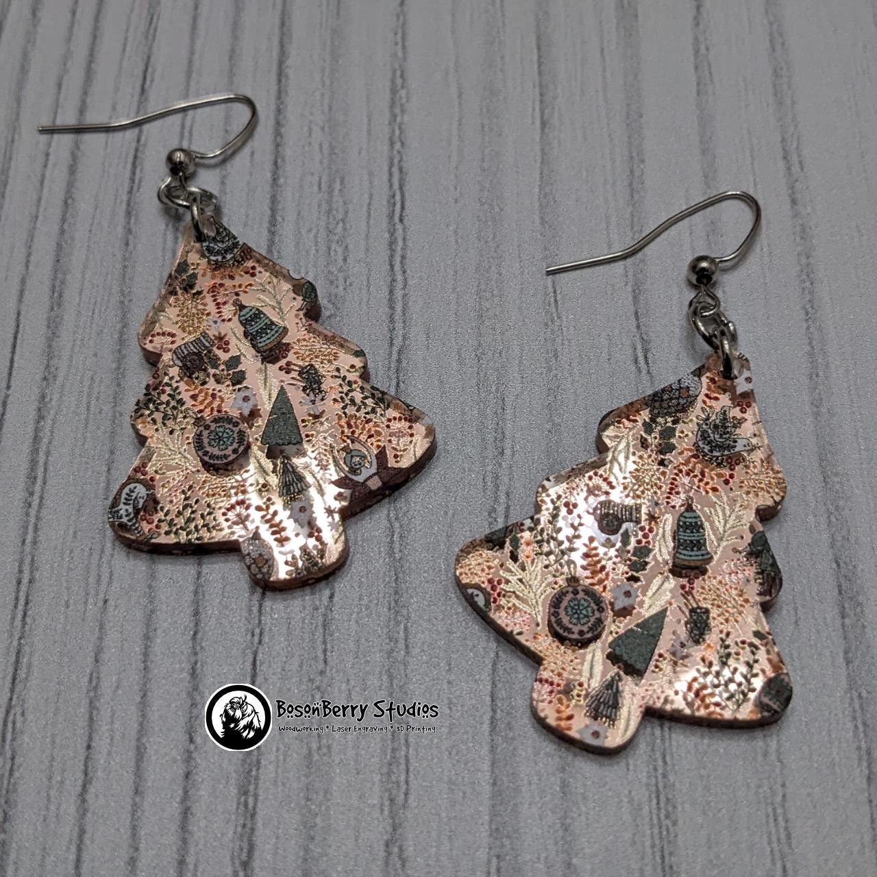Nutcracker Rose-Gold Mirrored Acrylic Earrings