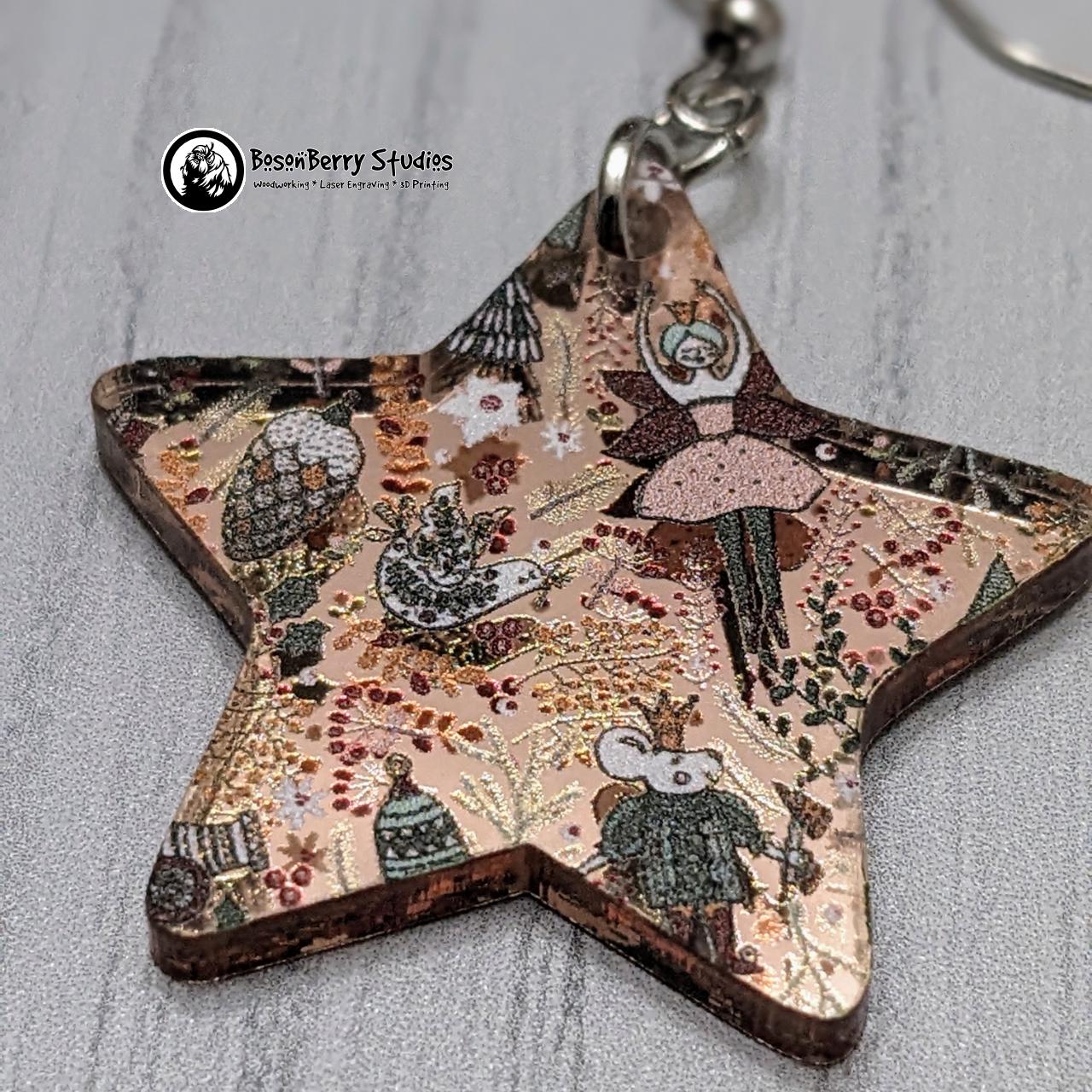 Nutcracker Rose-Gold Mirrored Acrylic Earrings