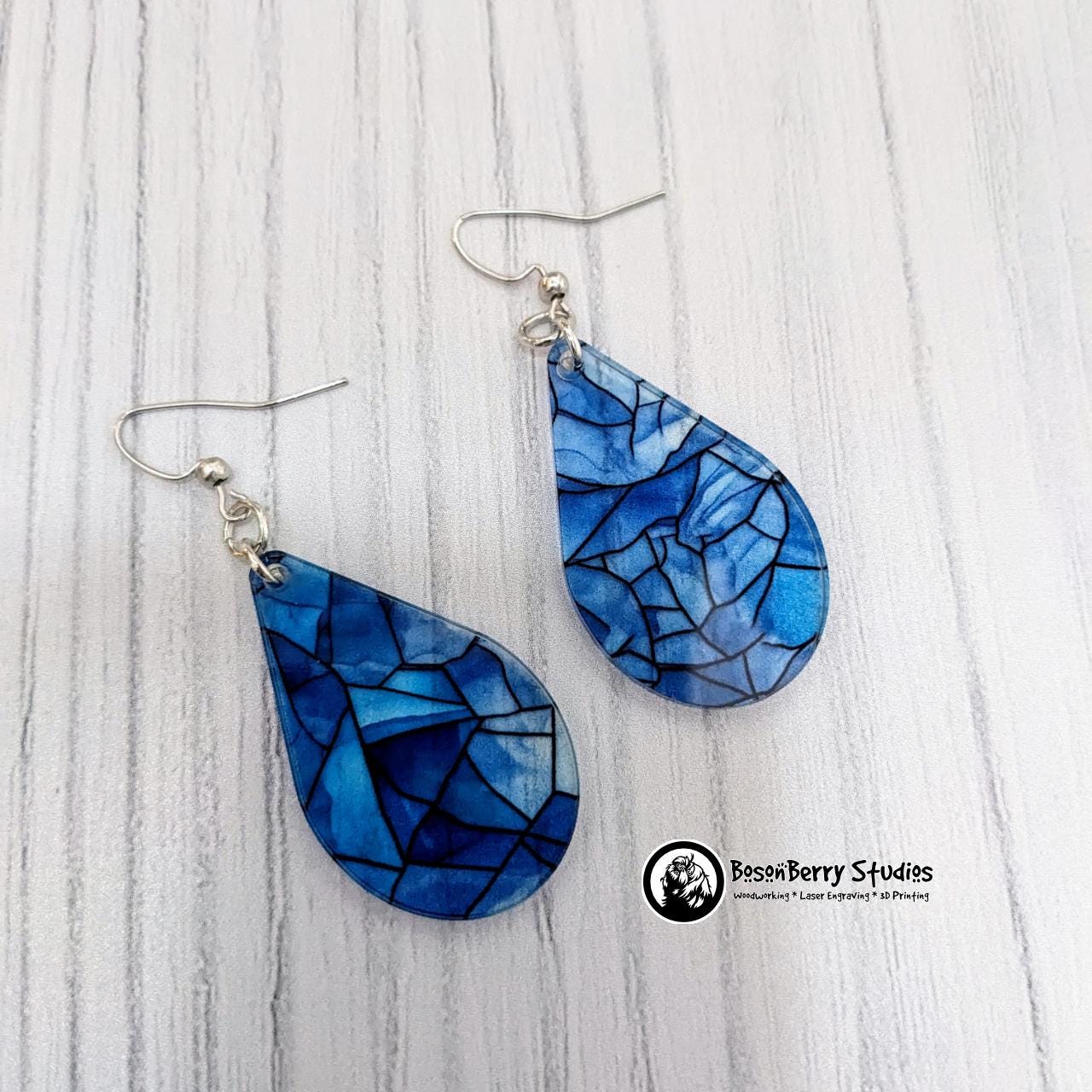 Icy Stained Glass Acrylic Earrings