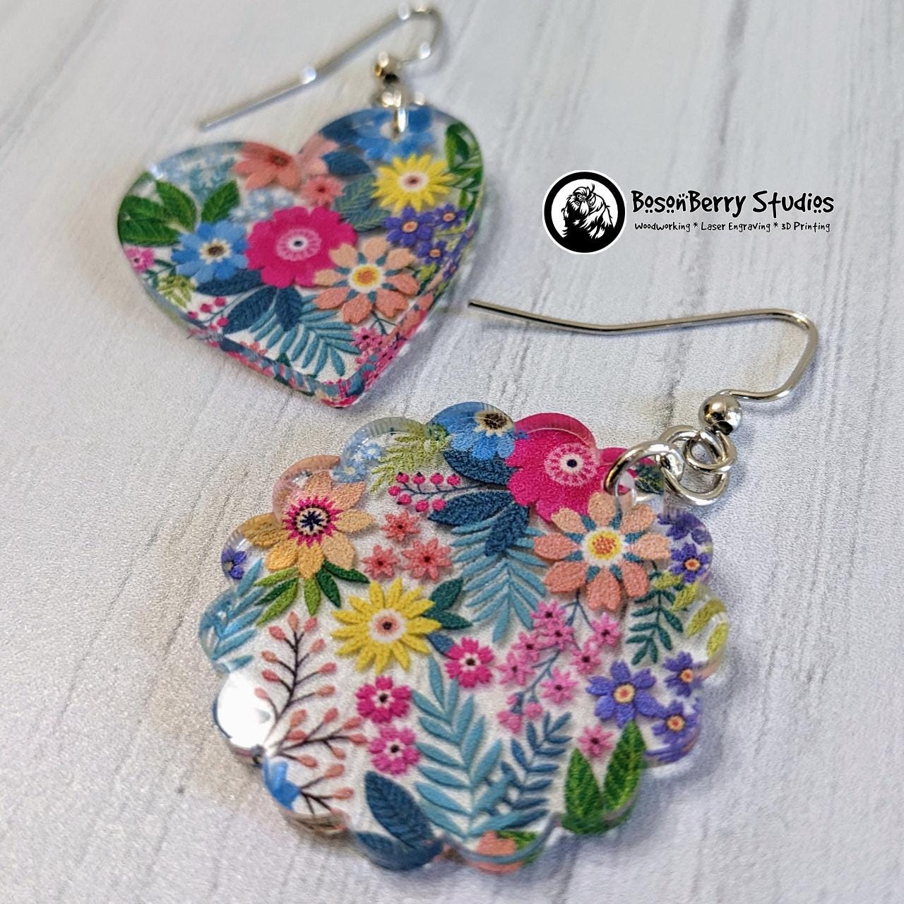 Floral Garden Acrylic Earrings