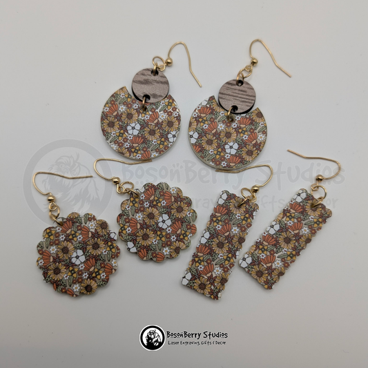 70s Floral Acrylic Earrings