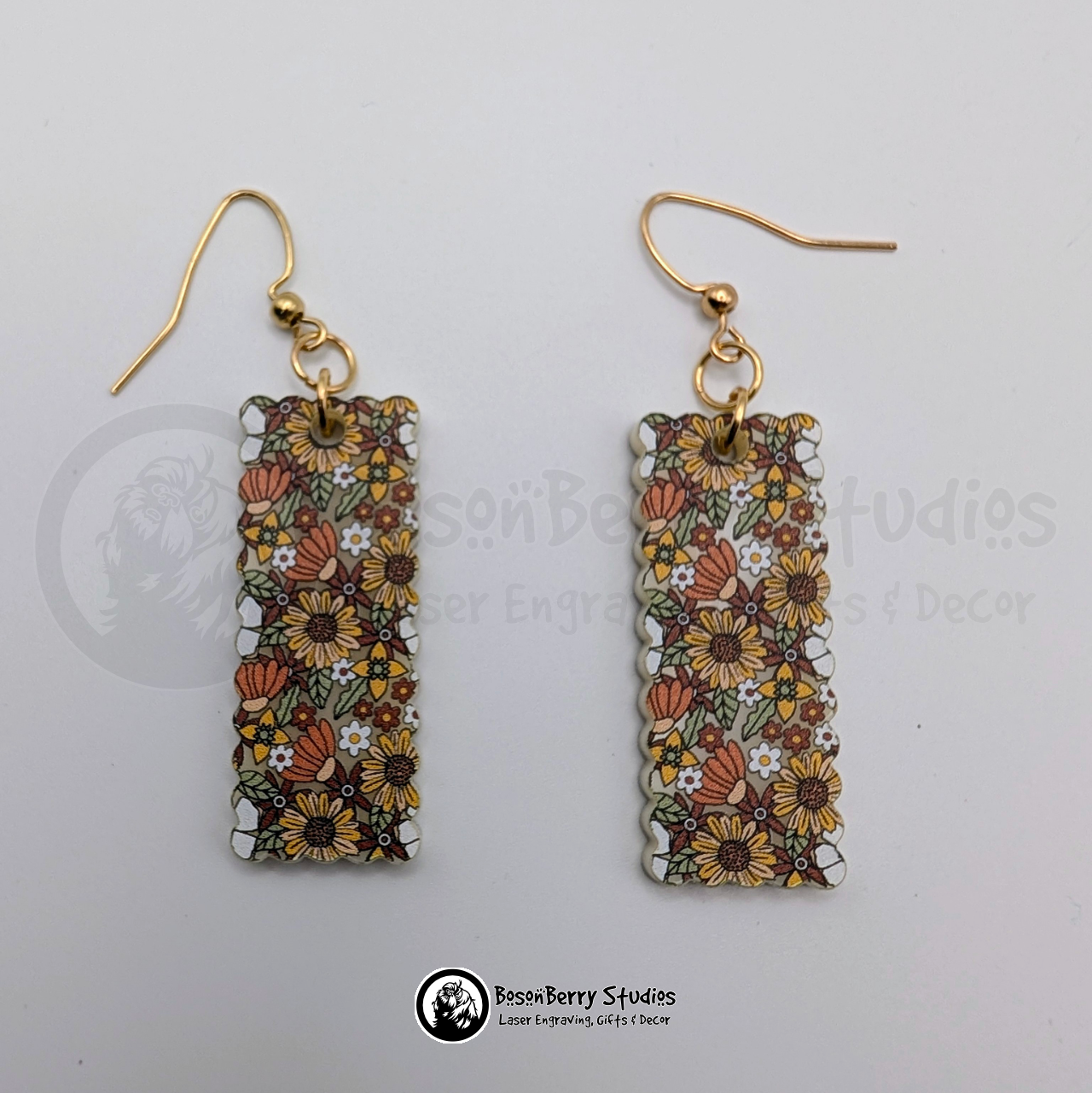 70s Floral Acrylic Earrings
