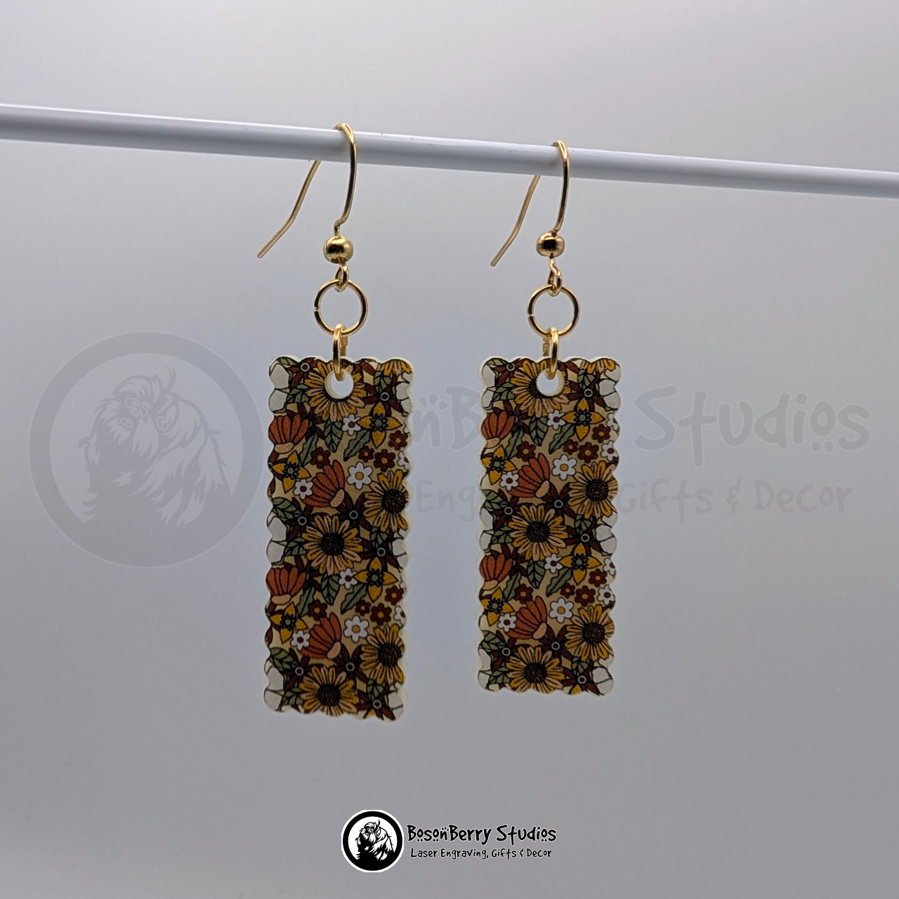 70s Floral Acrylic Earrings