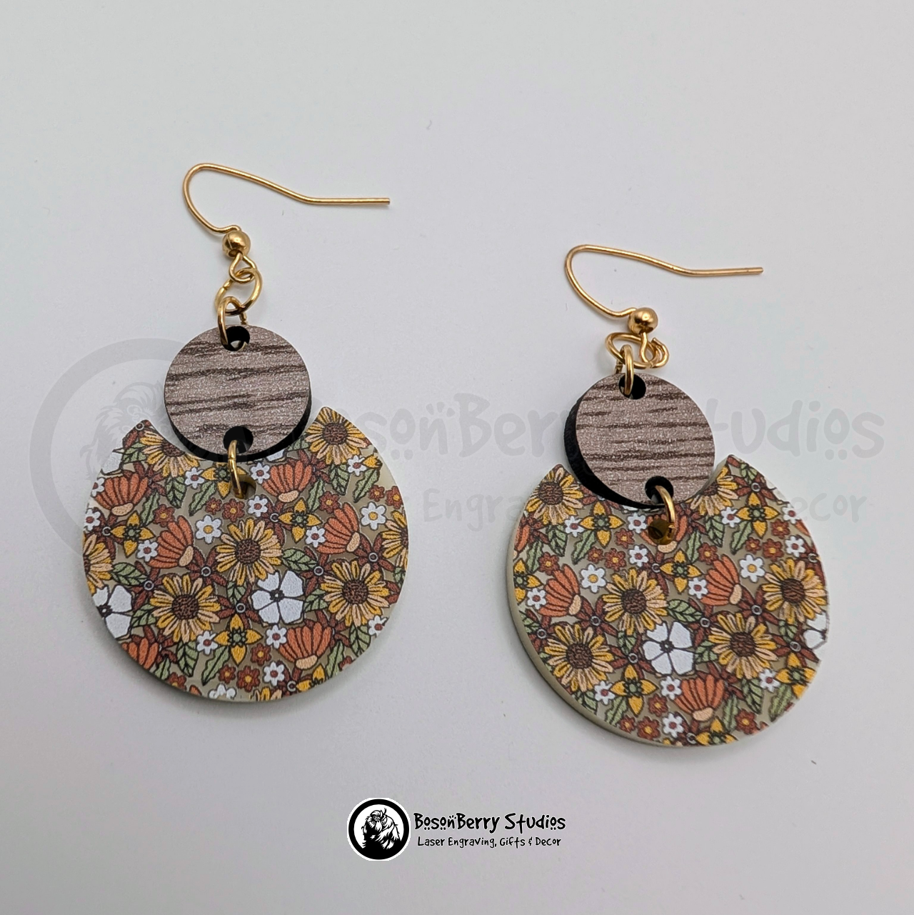 70s Floral Acrylic Earrings