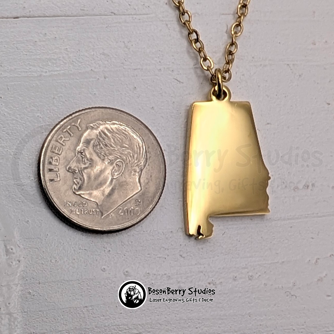 Alabama Pendant Necklace with Personalized Engraving