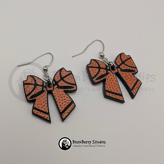 Basketball Bows Textured Acrylic Earrings