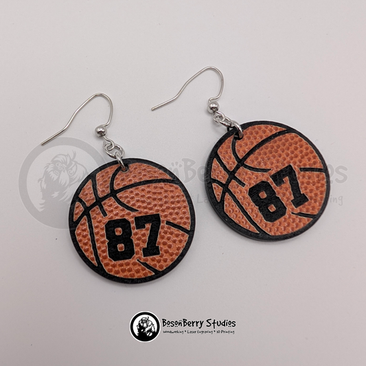 Basketball Textured Acrylic Earrings