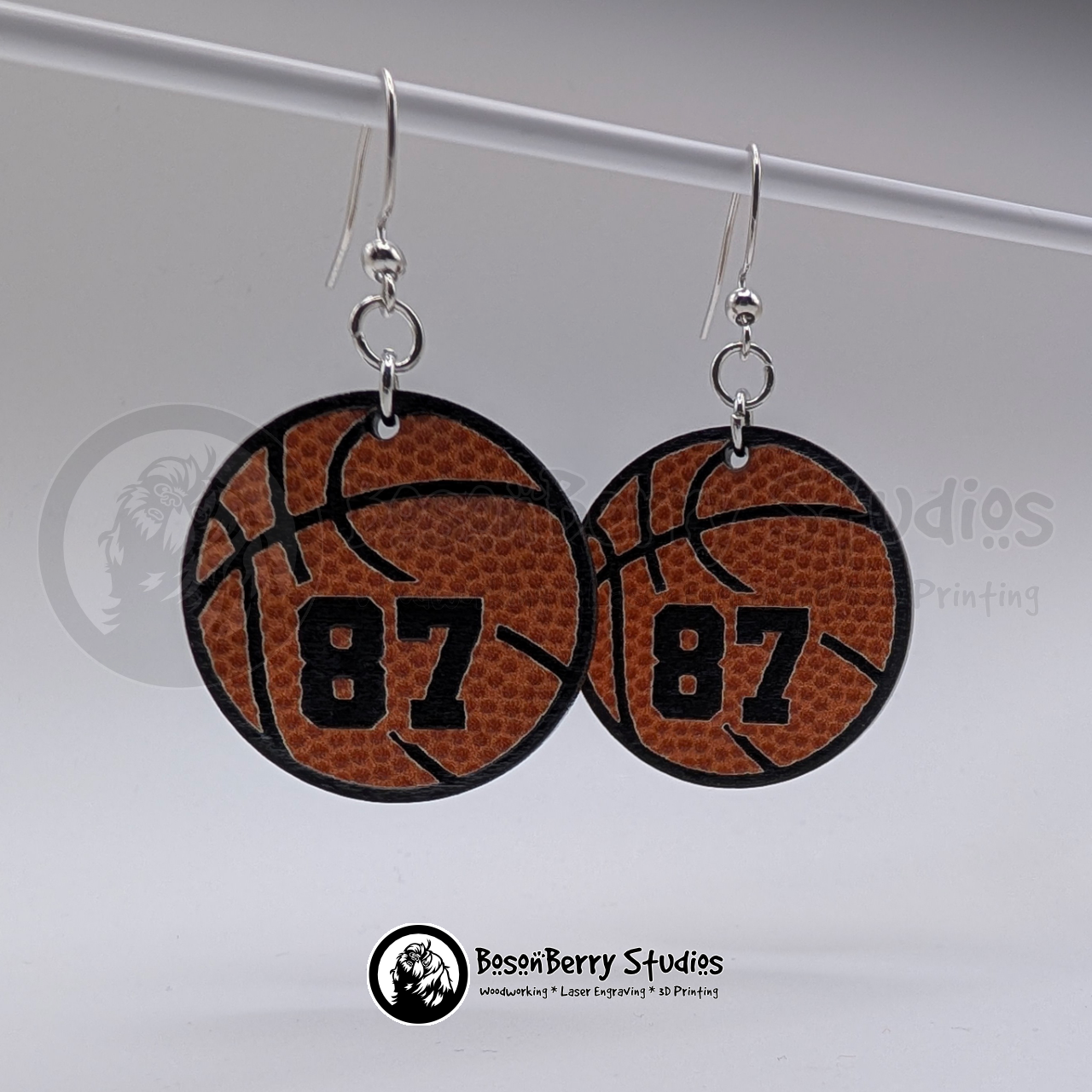 Football & Basketball Textured Acrylic Earrings
