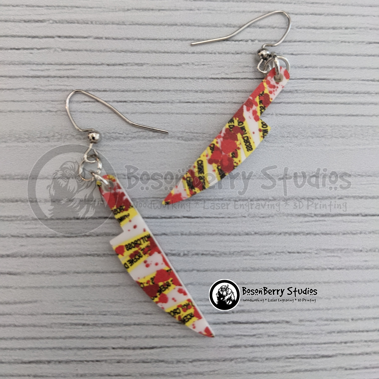 Acrylic "Blood Splatter Crime Scene" Earrings