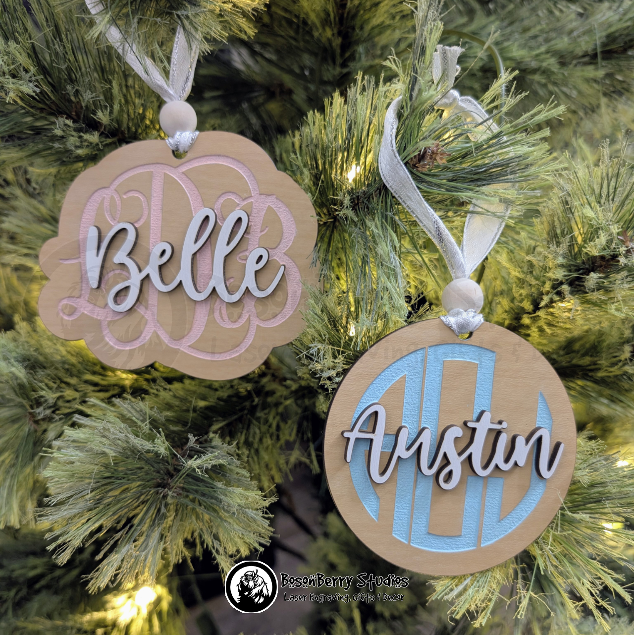 Baby Monogram Christmas Ornaments