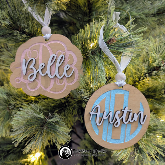 Baby Monogram Christmas Ornaments