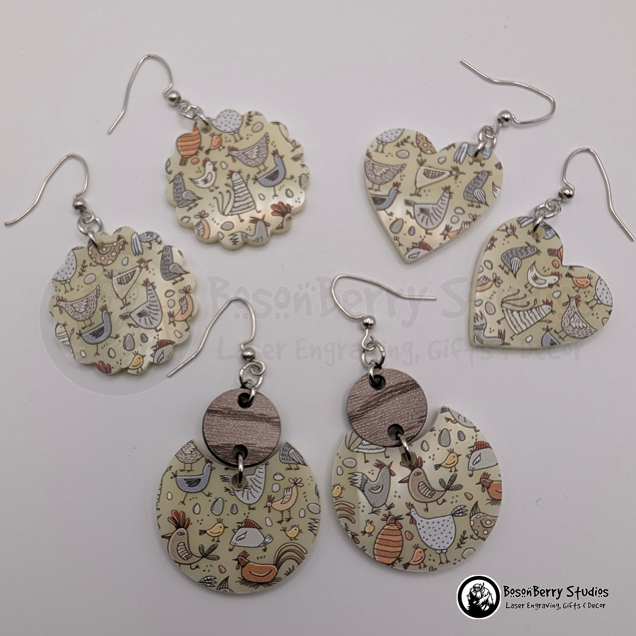 Cartoon Chickens Acrylic Earrings