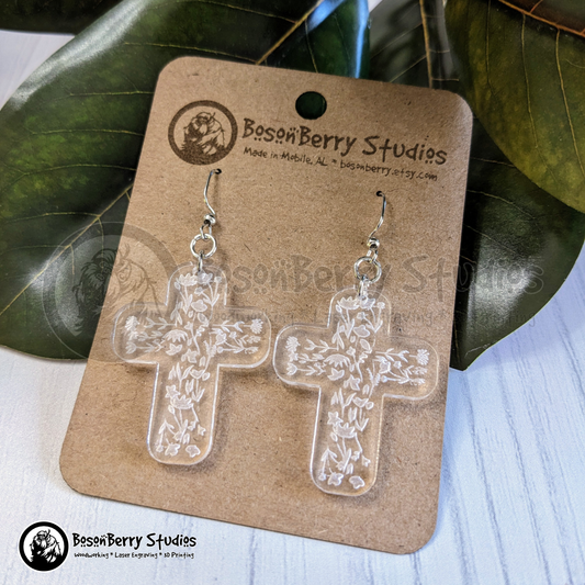 Clear Engraved Acrylic Earrings-4 Designs